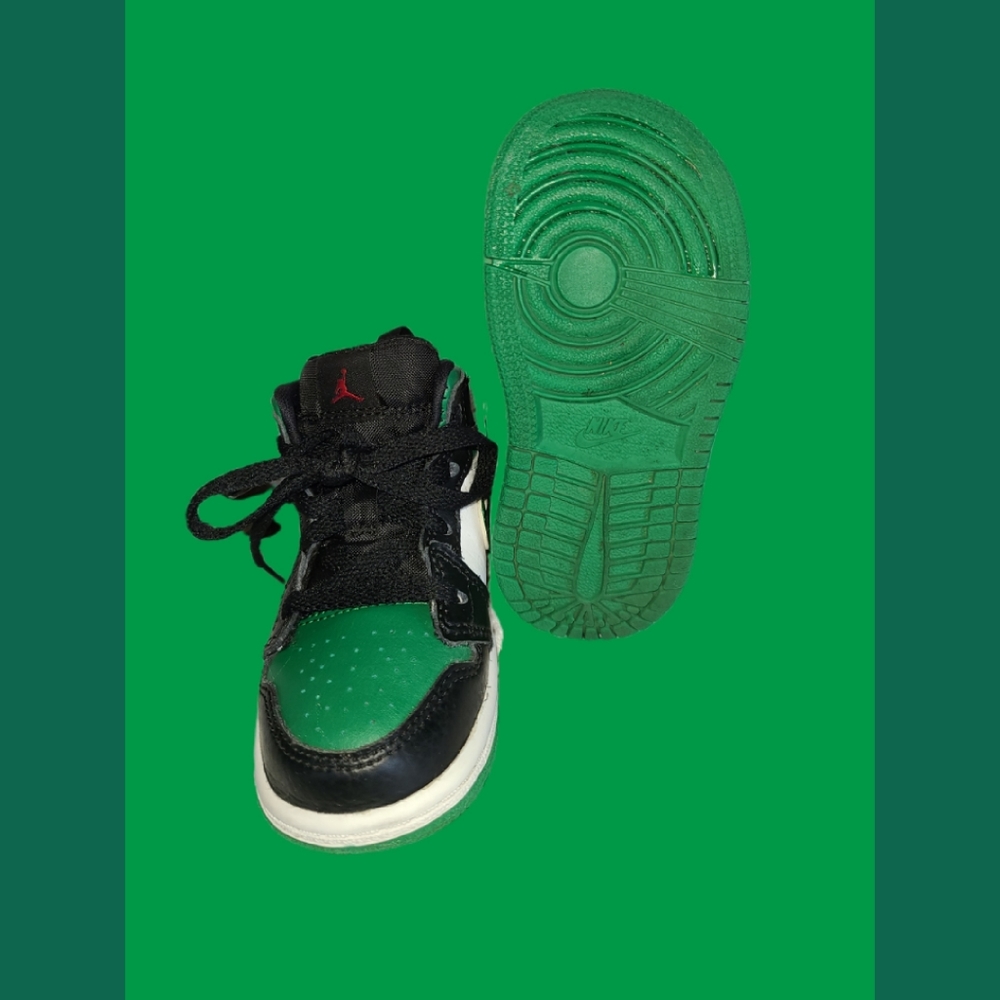 JORDAN AIR JORDAN 1 MID GREEN TODDLER SIZE 6C - Picture 6 of 7